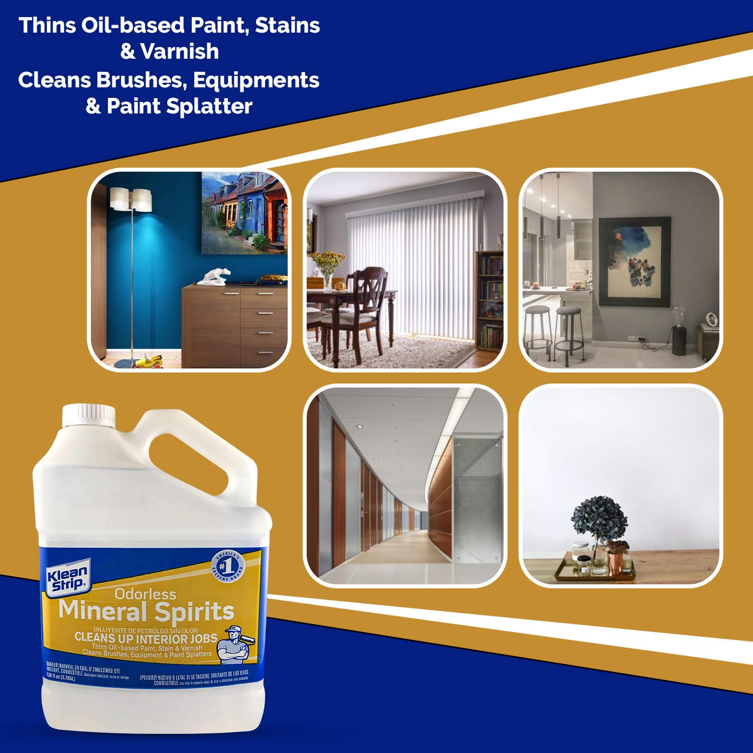 KLEAN-STRIP odorless mineral spirits paint-thinning for oil-based stains and varnishes