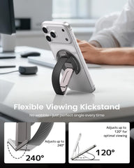 Klearlook magnetic ring closeup demonstrating secure attachment for non‑MagSafe phones