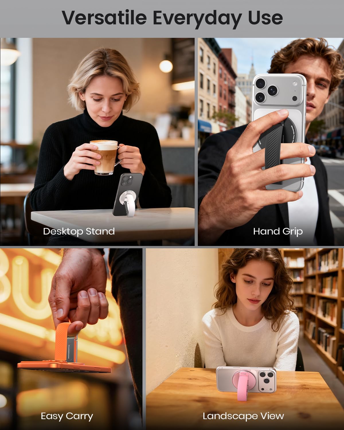 Klearlook in use on a phone showing a comfortable grip during everyday tasks