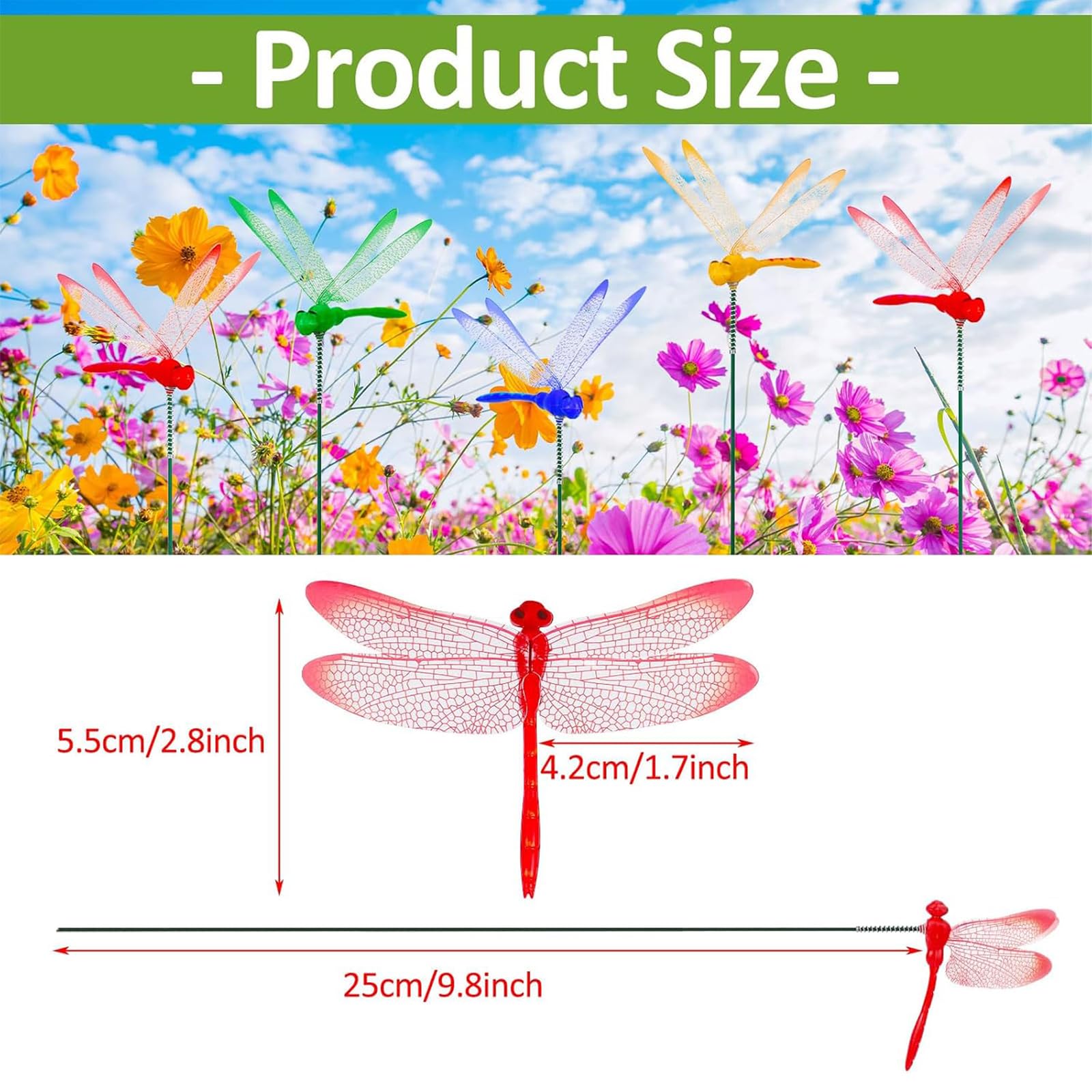 Kleeblatt Dragonfly Clip yellow stake brings cheerful decor while enduring sun and rain.