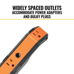 Klein Tools 29602 five outlets provide flexible power access.