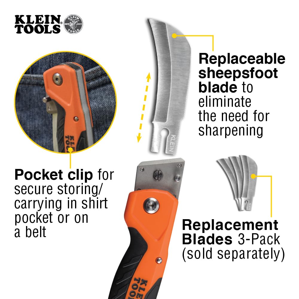 Replaceable blades on Klein Tools 44218 reduce downtime