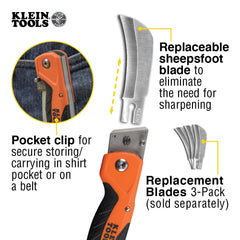 Replaceable blades on Klein Tools 44218 reduce downtime