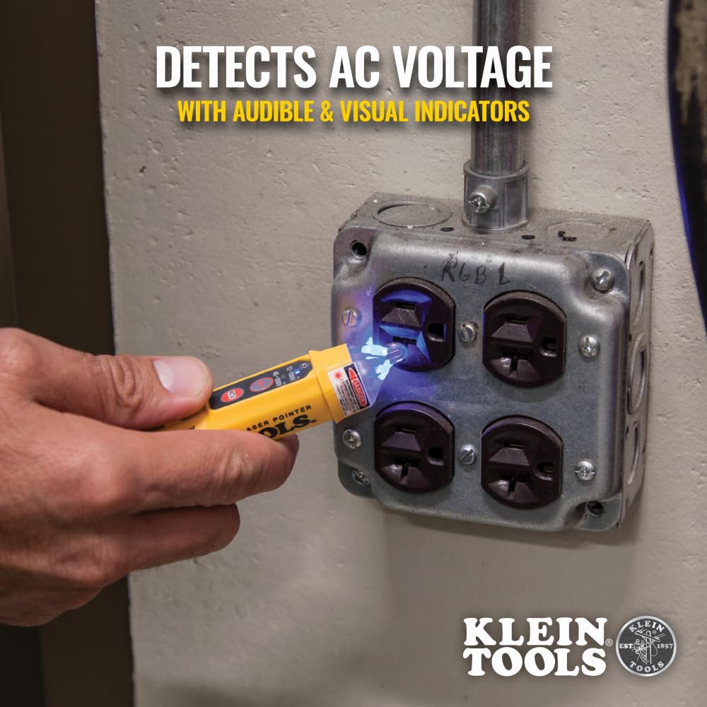 Klein Tools NCVT-5A audible alerts rise with voltage and proximity to live sources.