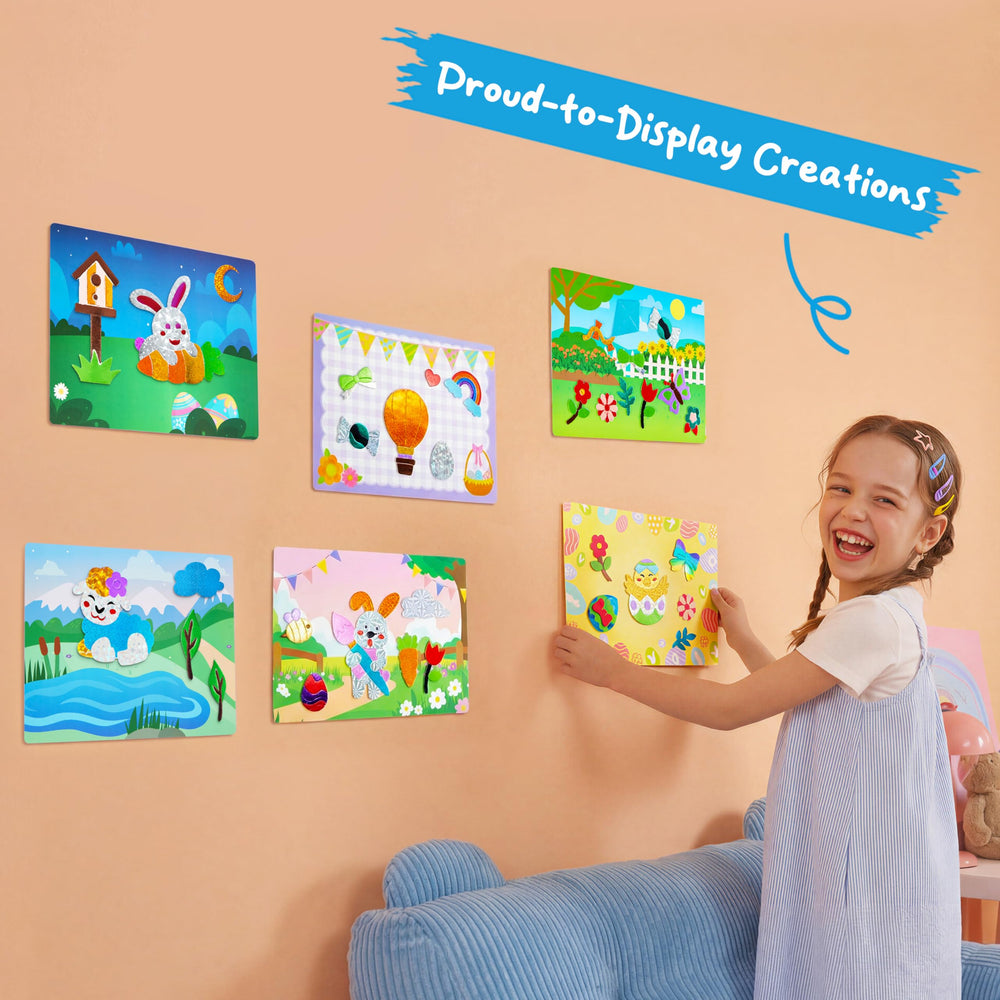 Klever Kits Easter Foil Art Kit bunny canvas with foil accents