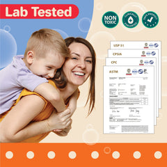 Kids enjoying bubbles outdoors with Klevly refill