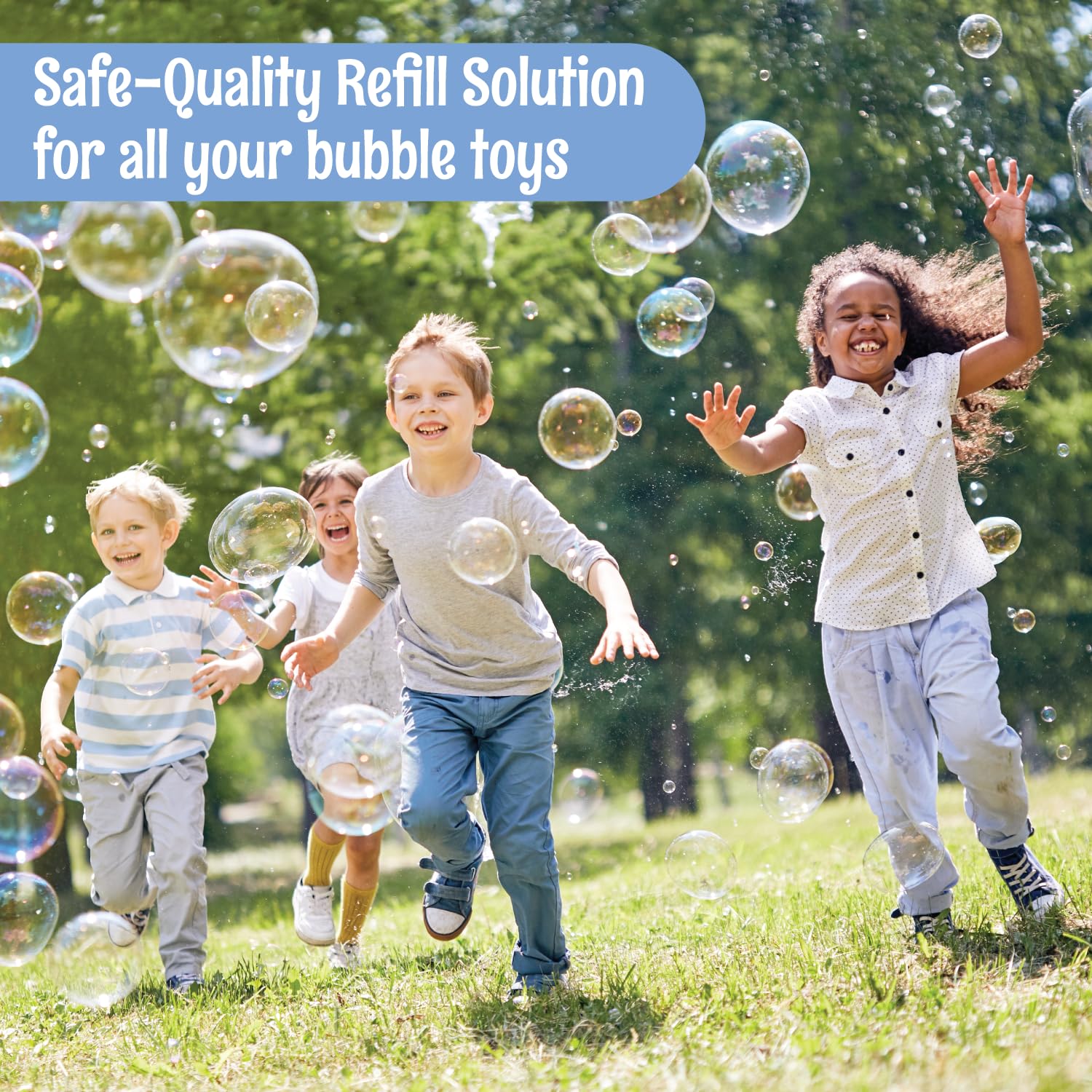 Klevly outdoor play solution keeps kids entertained with quick, splashy bubbles.