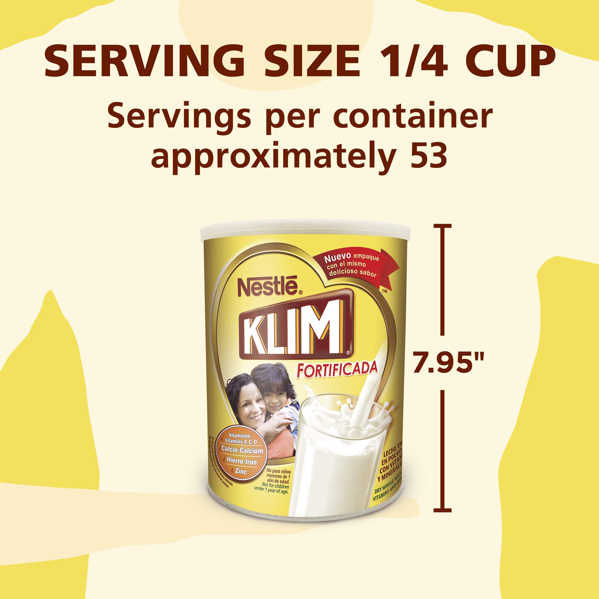 KLIM powdered milk package promotes whole-family nutrition.