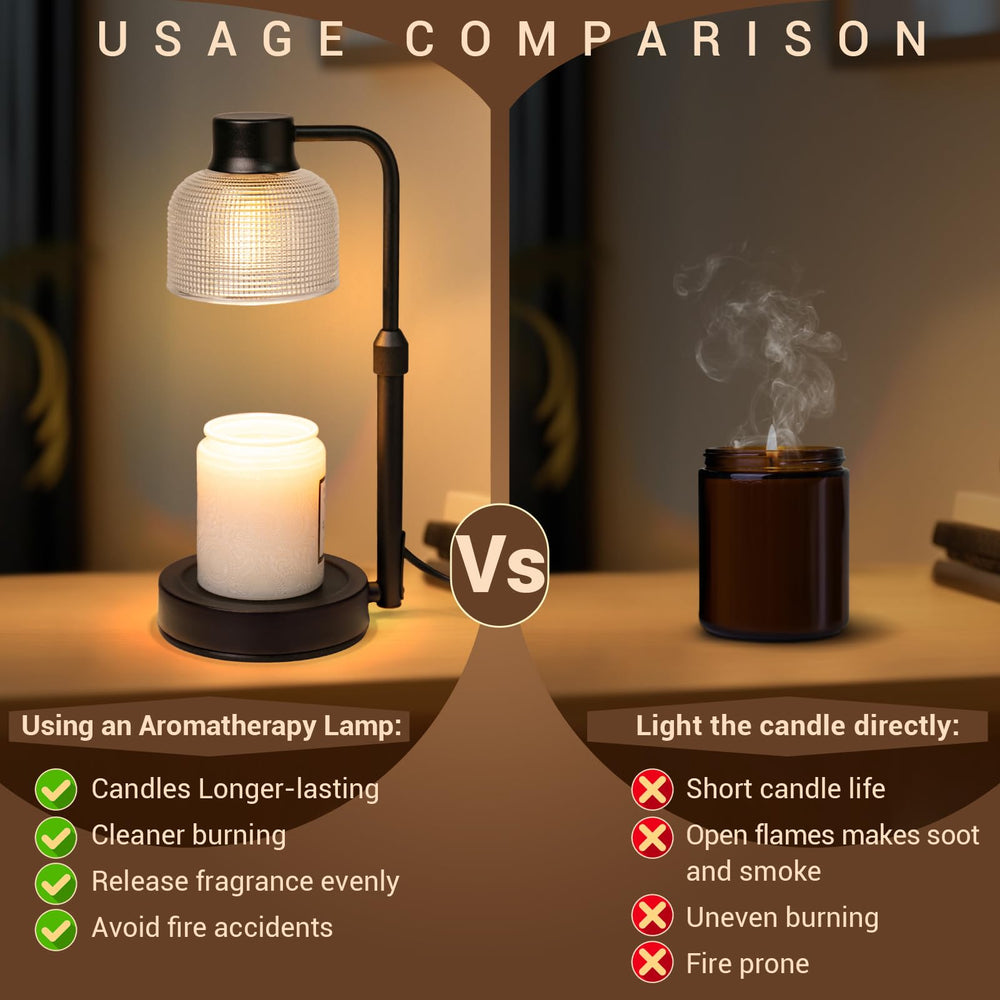 KLL Candle Warmer Lamp height adjustable to fit different jar sizes.