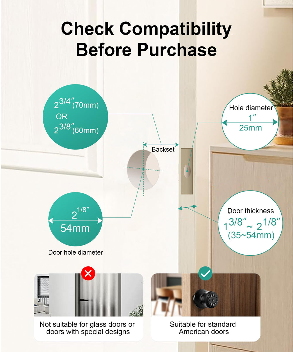 KLLOQUE door knob privacy mode limits access during quiet hours.