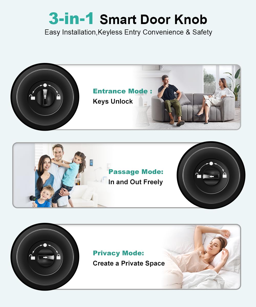 KLLOQUE easy-installation door lock fits most US doors with a screwdriver.
