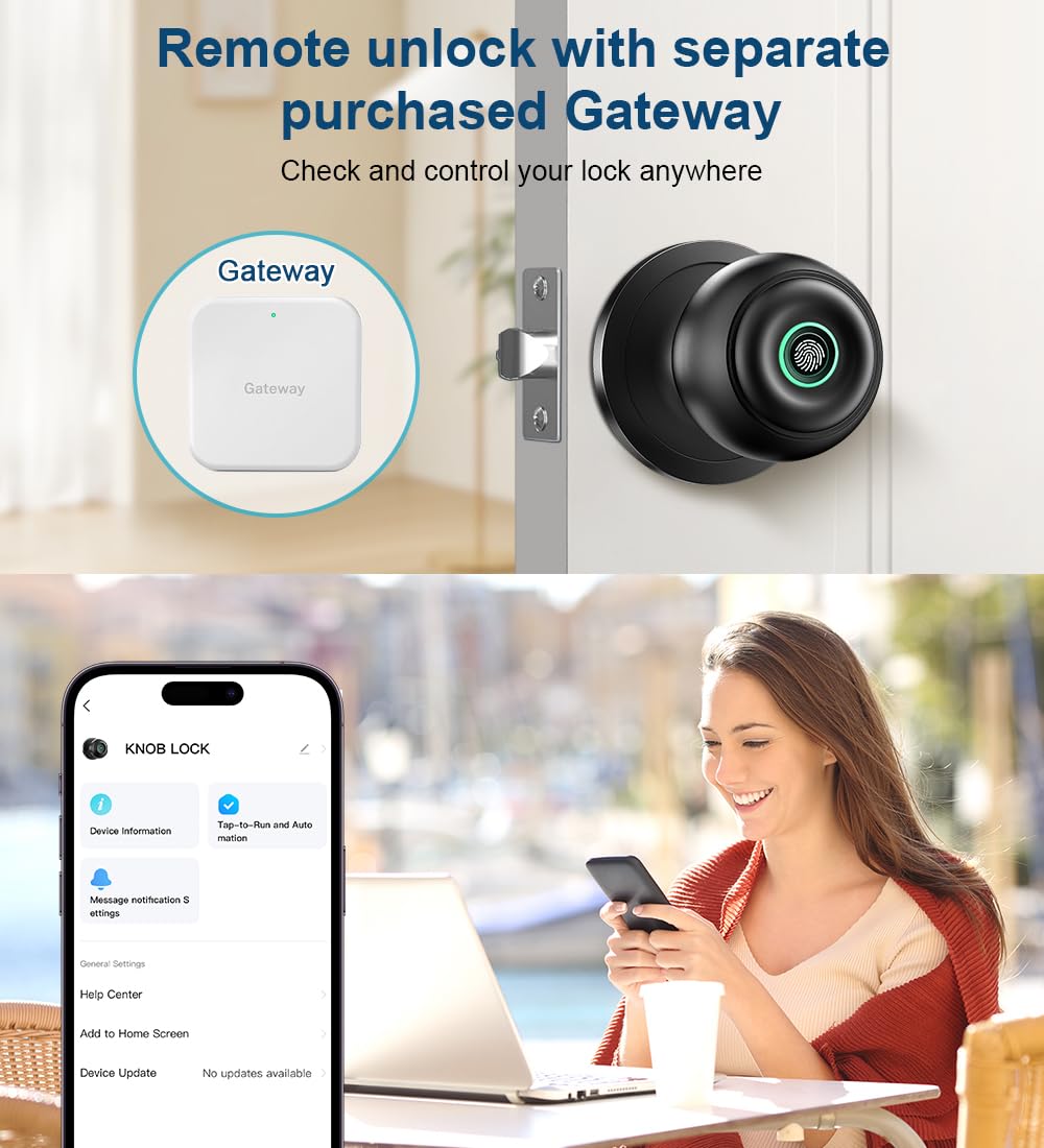 KLLOQUE Fingerprint Door Lock keyed-entry option aids emergencies.