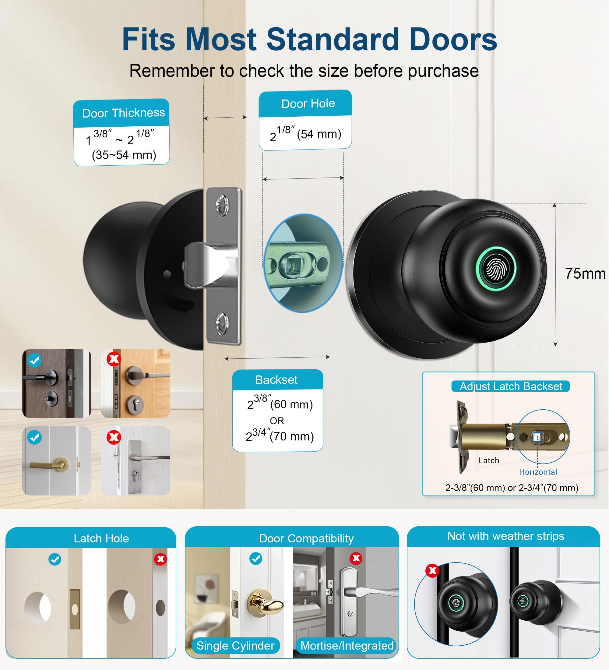 KLLOQUE Fingerprint Door Lock privacy mode for temporary access.