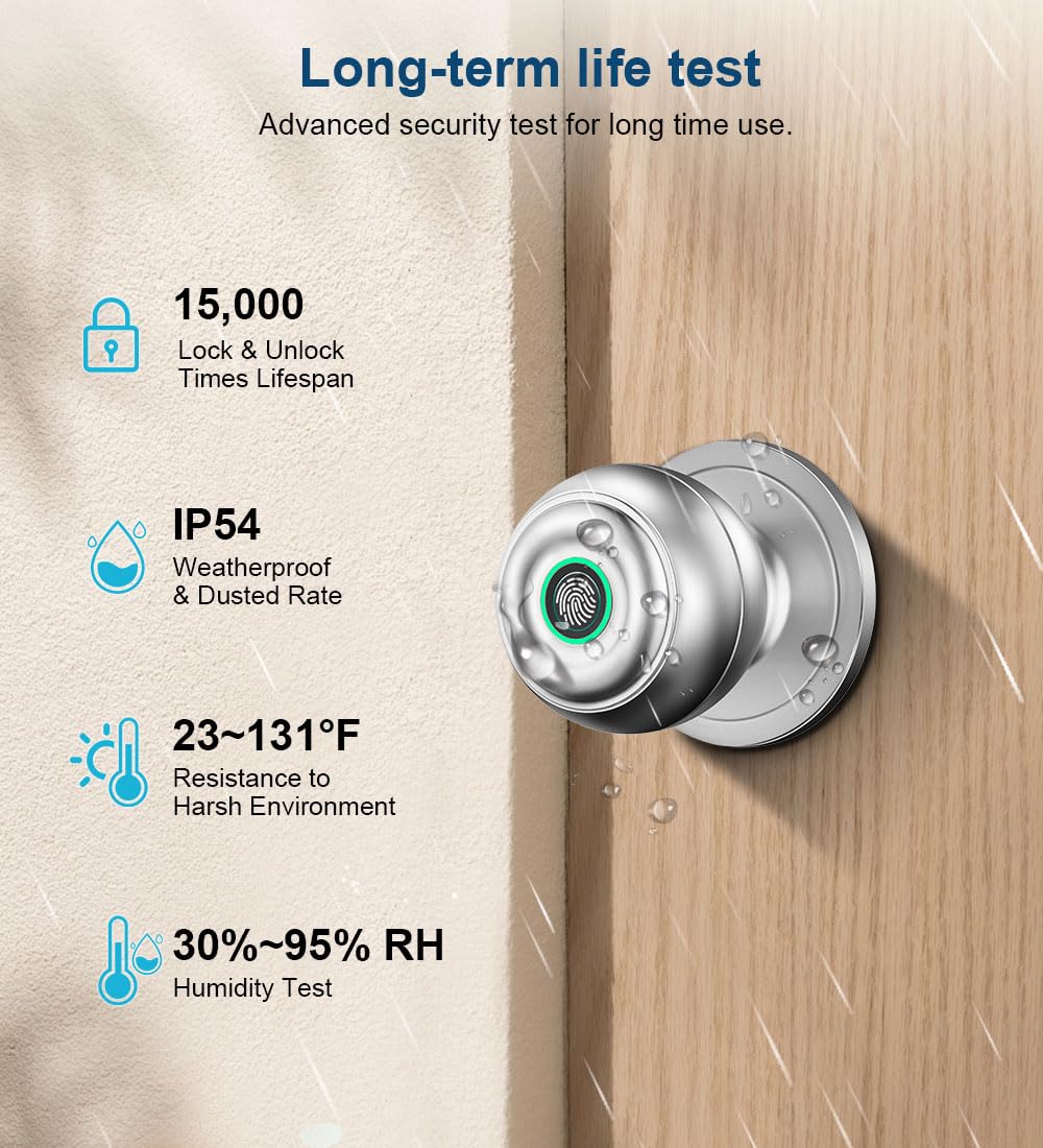 KLLOQUE smart door knob app control on a smartphone.