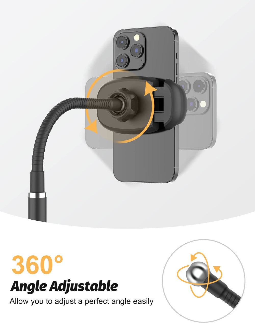 Klsniur 360-degree swivel head for versatile viewing directions.