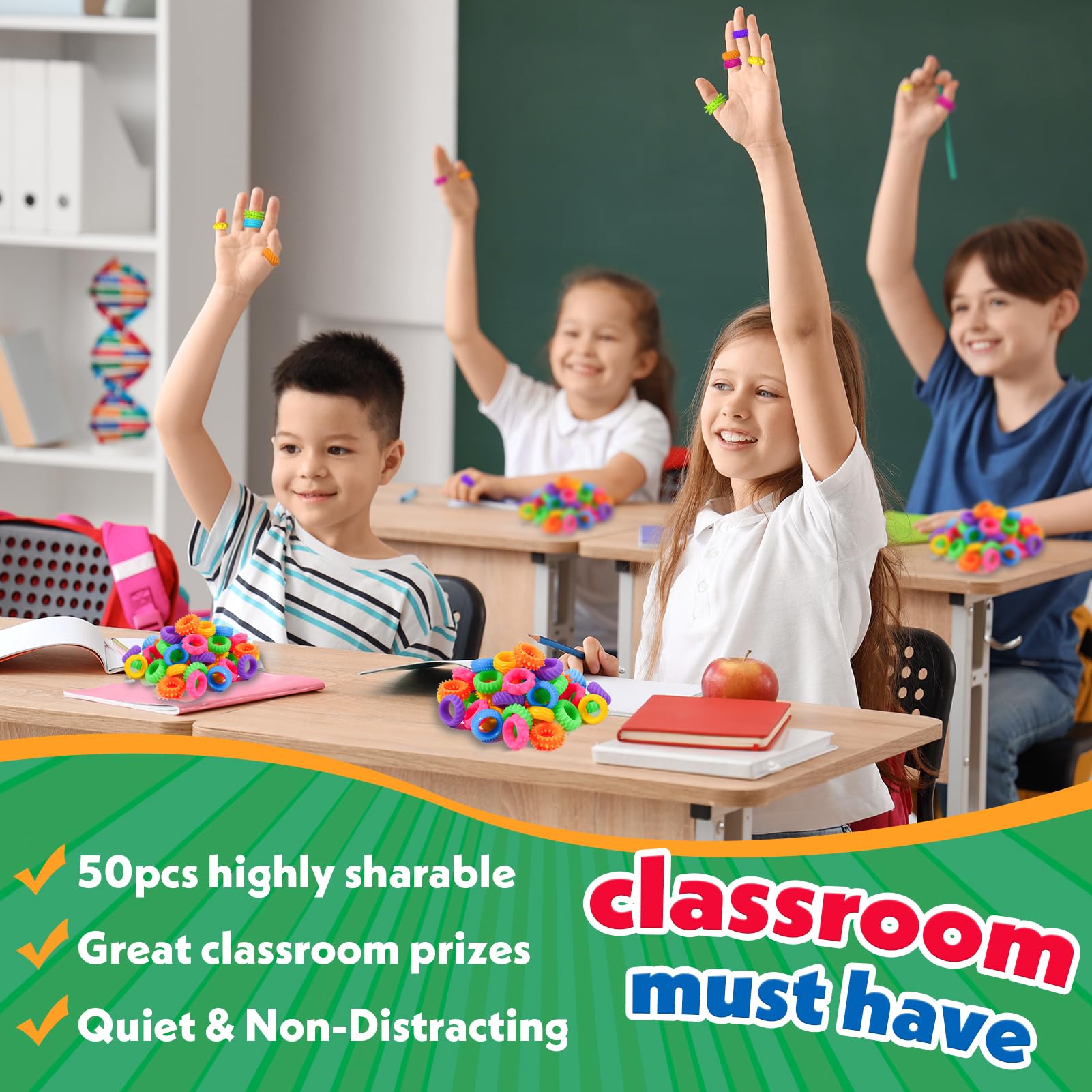 KLT Fidget Rings classroom prizes promoting active participation.