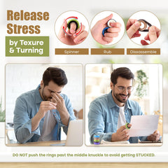 KLT fidget rings inner plastic roller closeup highlighting smooth rotation for stress relief.