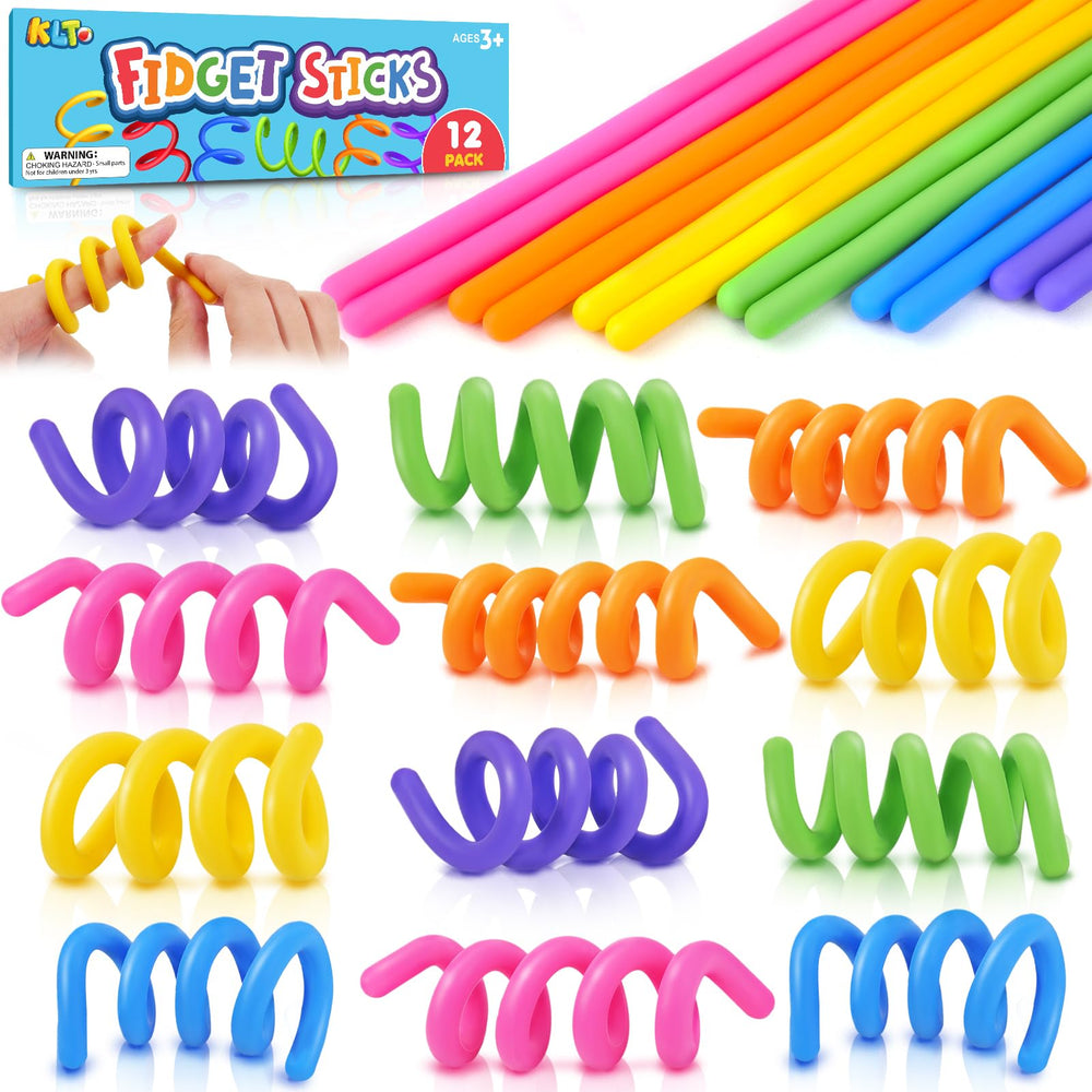 KLT fidget sticks 12-pack bendable design for creative play and dexterity