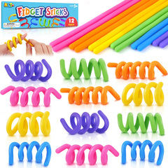 KLT fidget sticks 12-pack bendable design for creative play and dexterity