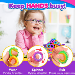 KLT spinner rings colorful assortment for sensory play and focus.