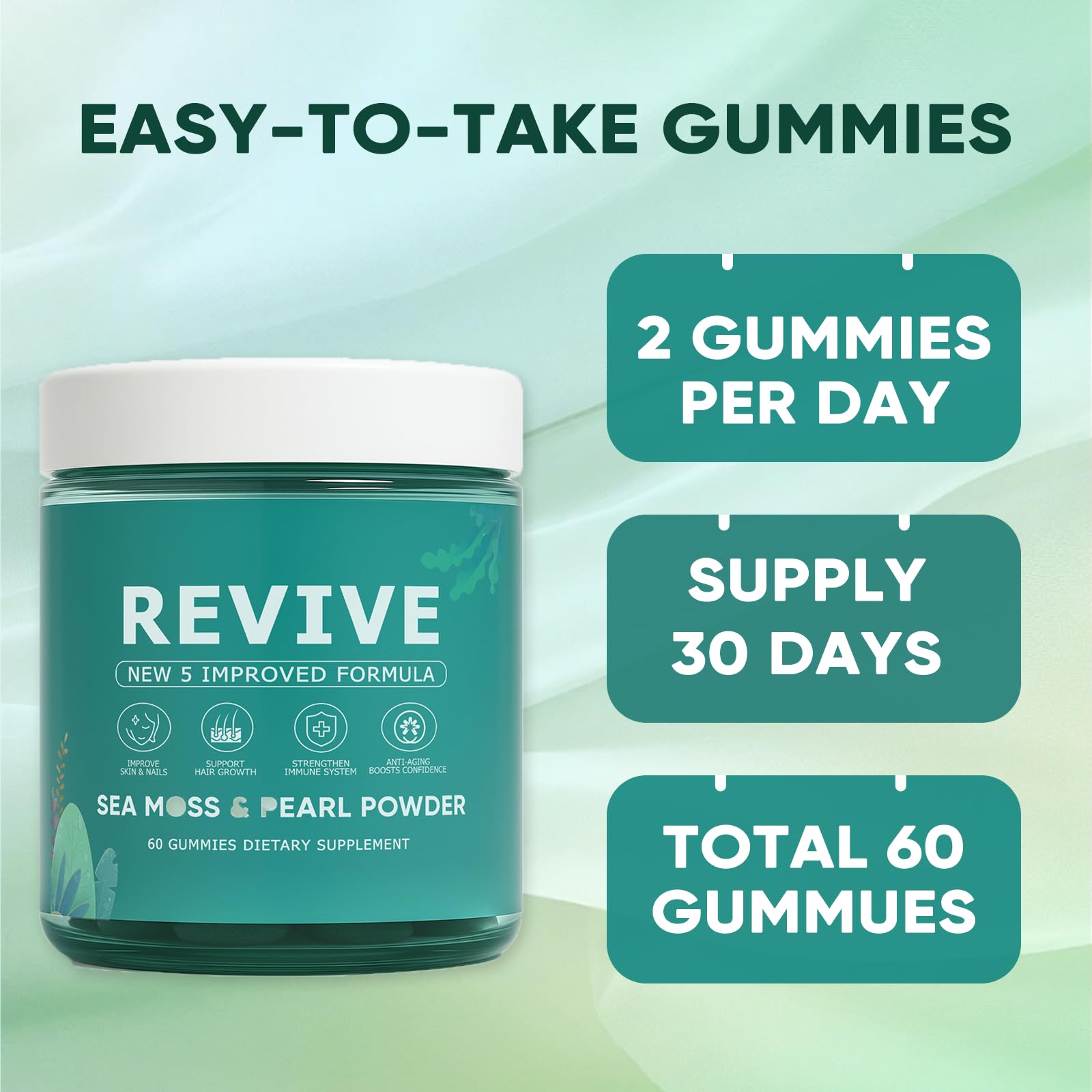 KLUNIZ Revive Hair Gummies shown in a vanity setup as part of a daily routine