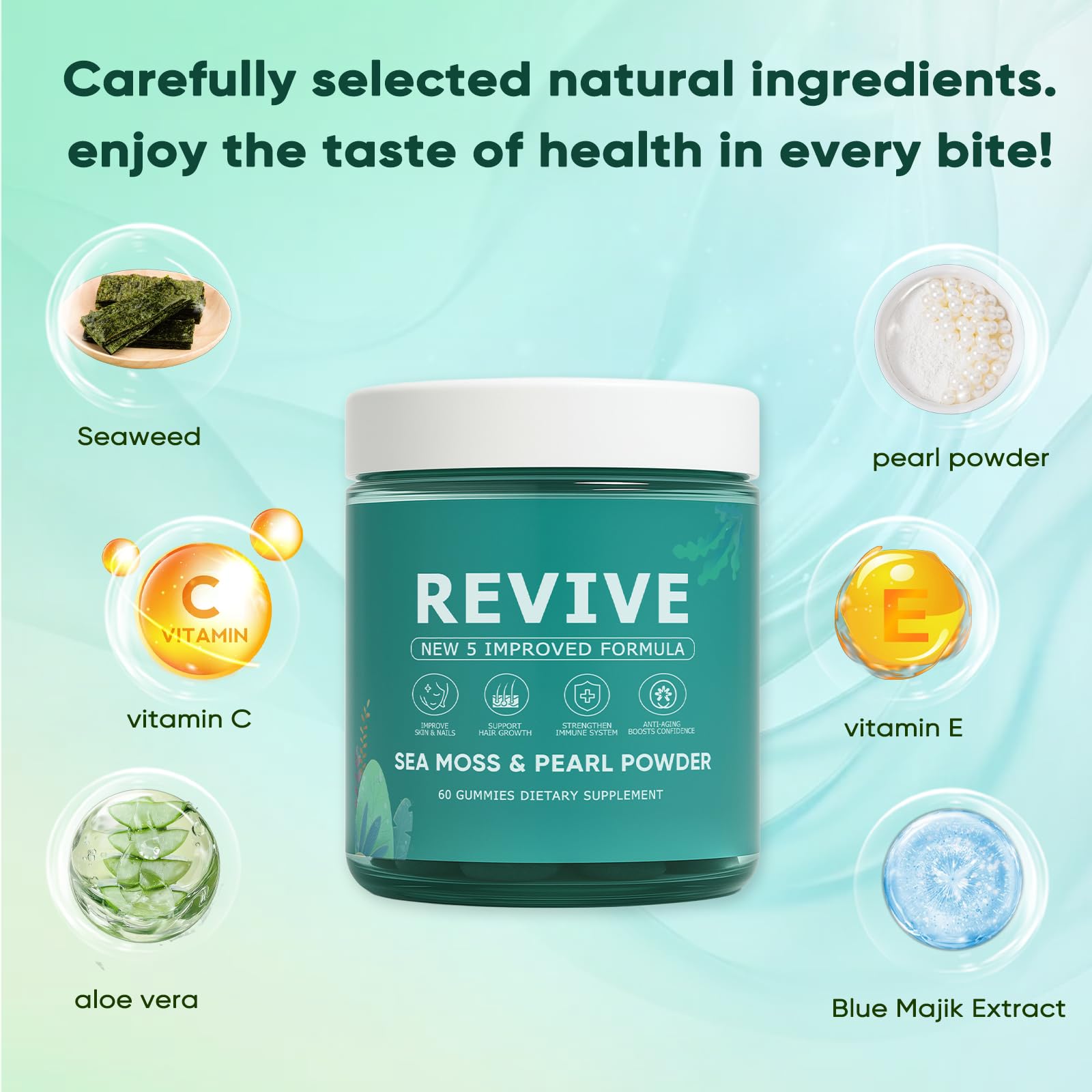 KLUNIZ Revive Hair Gummies with vitamins C and E for stronger hair support