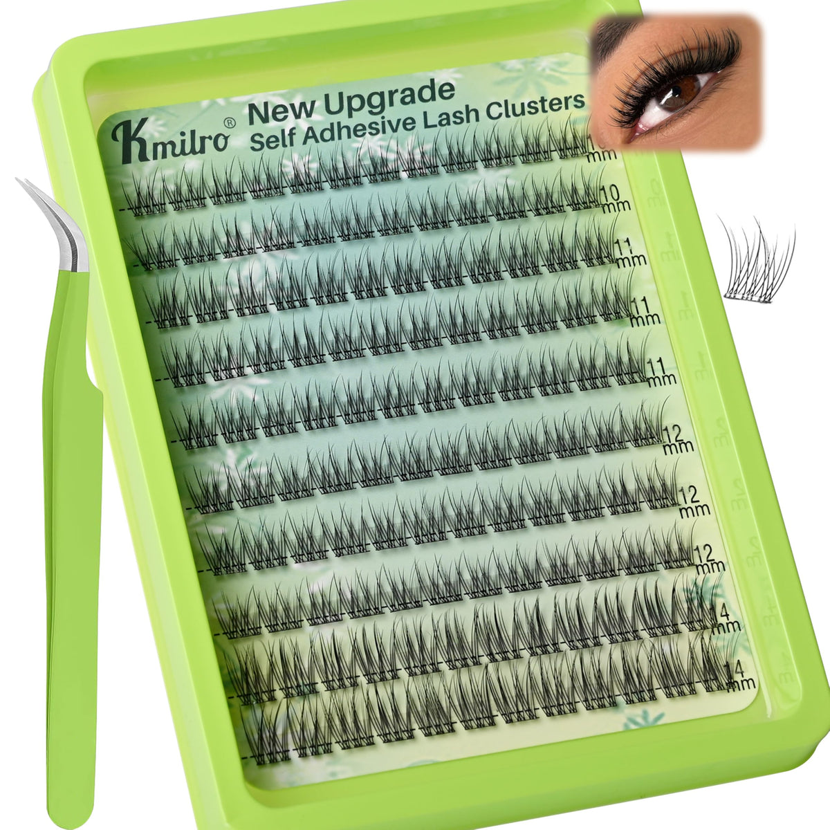 kmilro self-adhesive eyelashes 10mm clusters for a subtle natural look