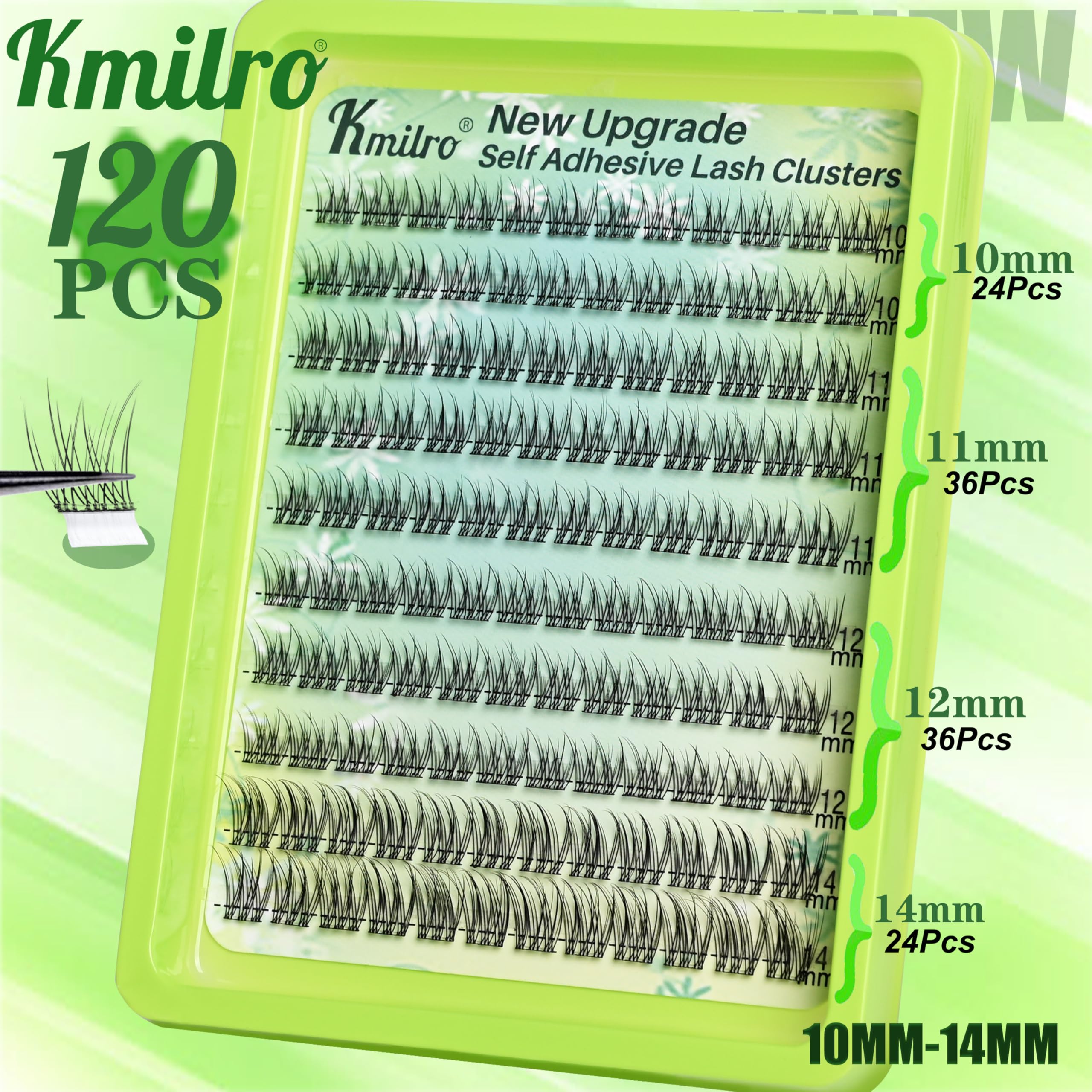 kmilro self-adhesive eyelashes 12mm clusters provide gentle fullness for every day