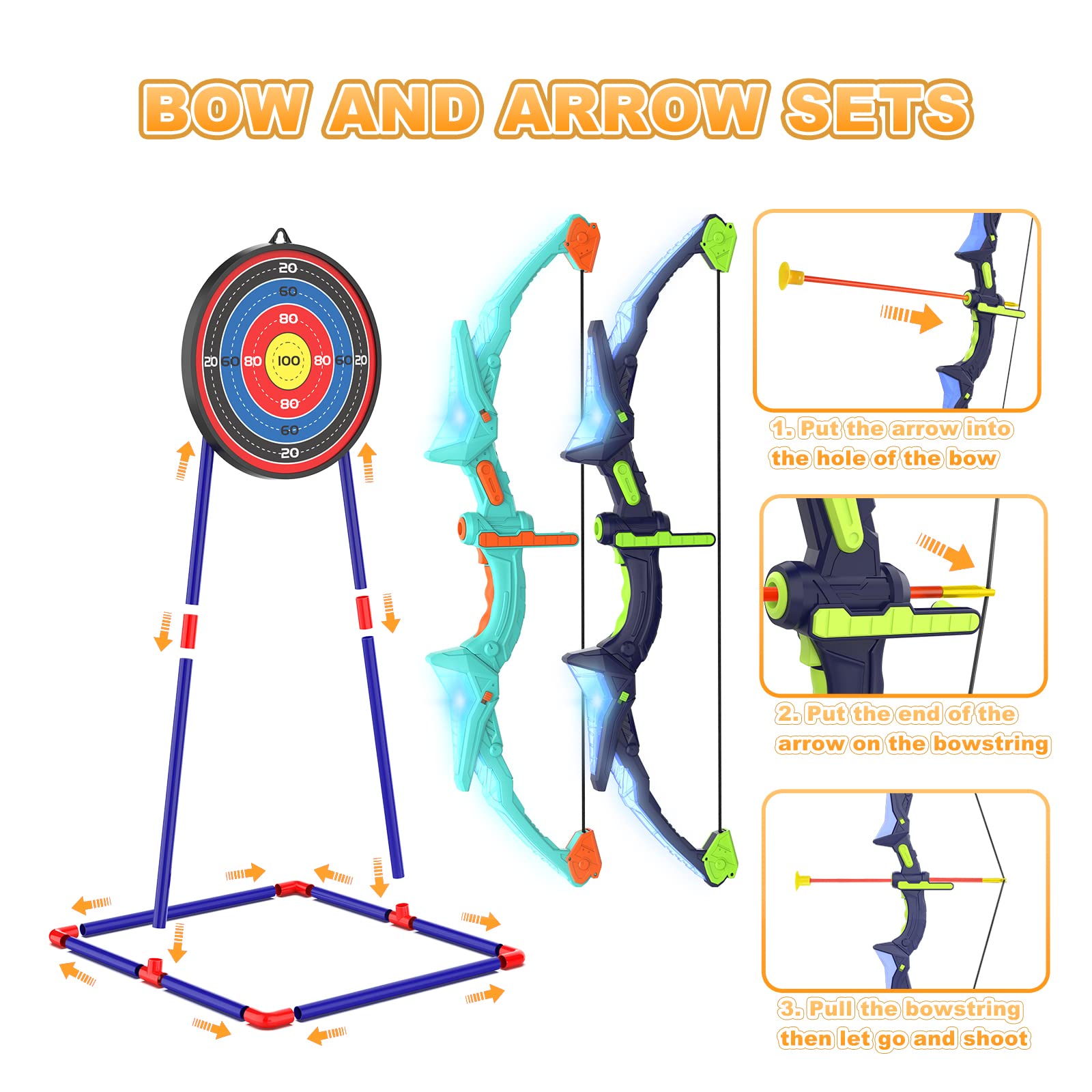Kmuxilal gift-ready packaging for kids' archery set.