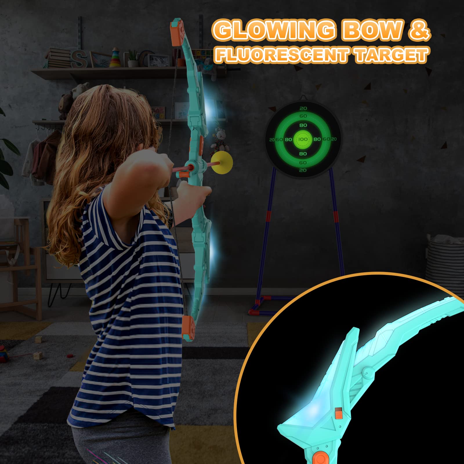 Kmuxilal archery set suitable for indoor walls and outdoor yards.