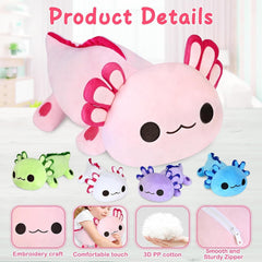 KMUYSL axolotl babies in green blue purple white; colorful companions for storytelling.