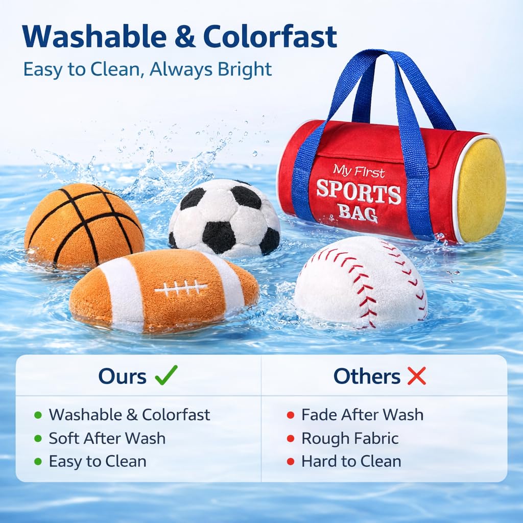 KMUYSL baseball with crinkle provides multisensory play and texture differentiation