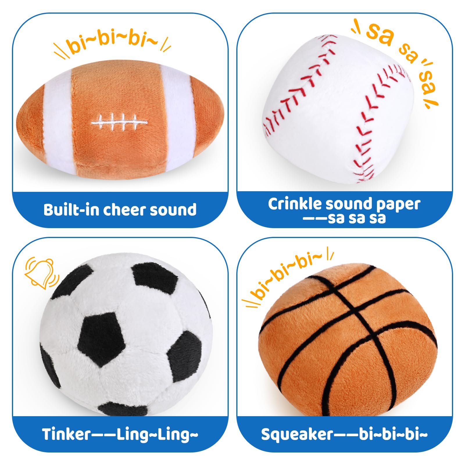 KMUYSL sensory balls bundle with crinkle and squeak for tactile exploration