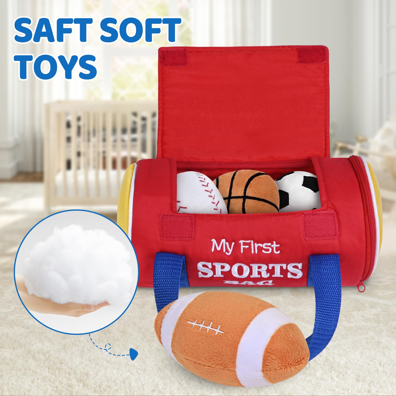 KMUYSL soccer ball with jingle invites baby attention and auditory cues