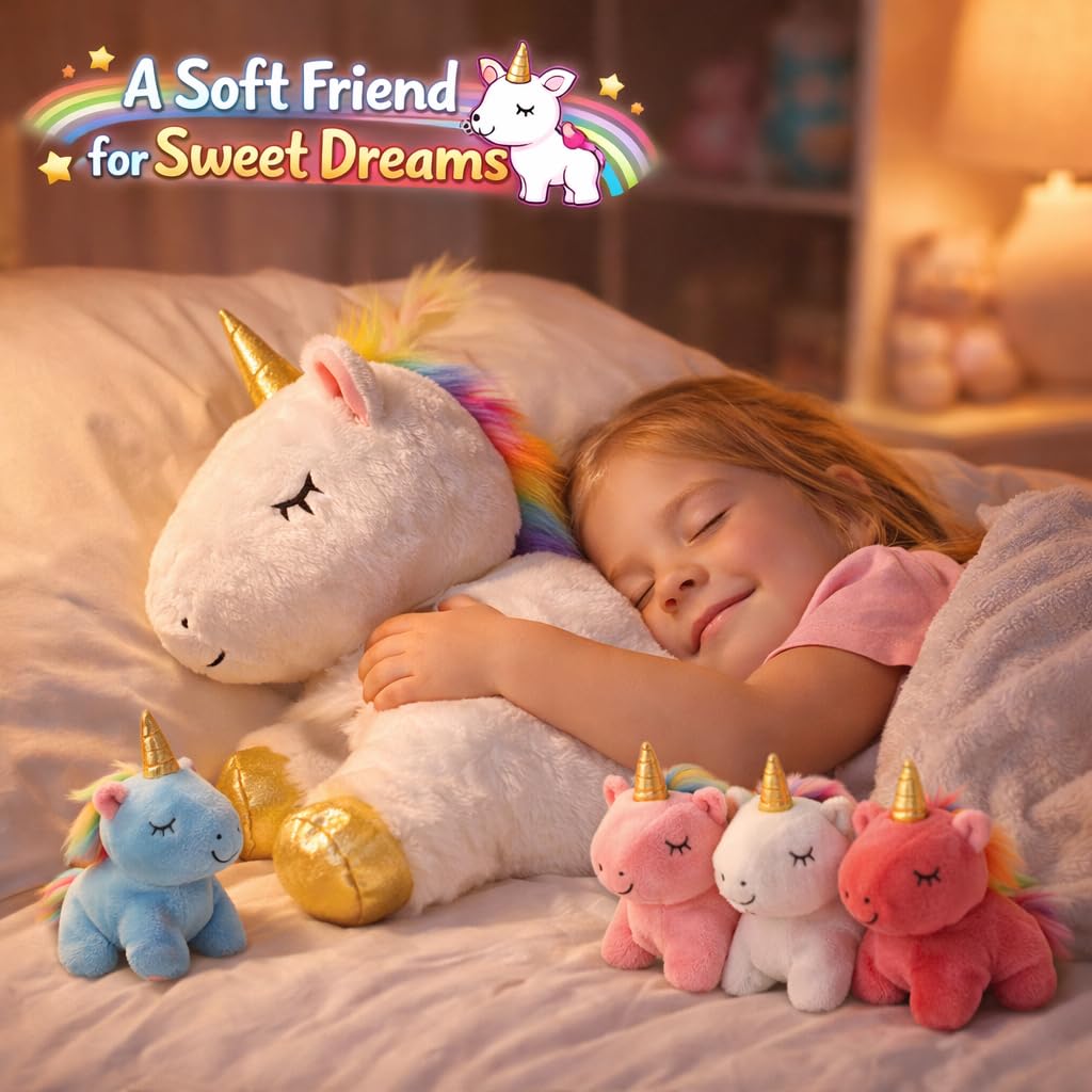 KMUYSL Baby unicorns in pink blue purple and white colors for storytelling and tea parties