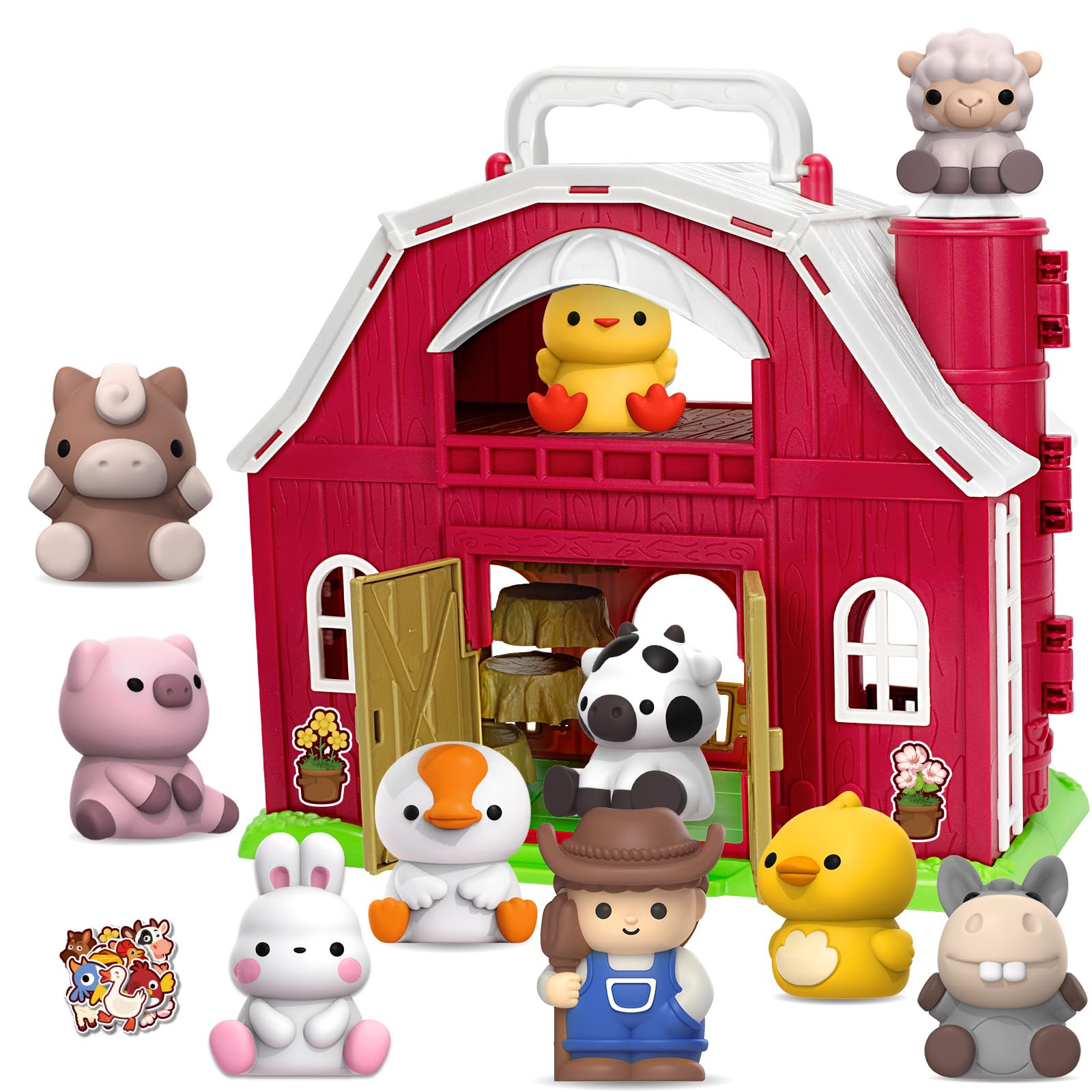 KMUYSL farm playset barn front view inspires imaginative farm scenes and storytelling