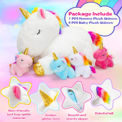 KMUYSL Unicorn Mommy belly zipper open shows baby unicorns for interactive cuddling