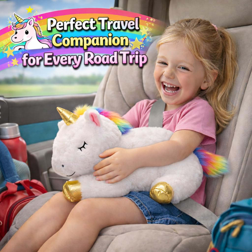 KMUYSL Travel-friendly unicorn plush set fits bags for on-the-go adventures