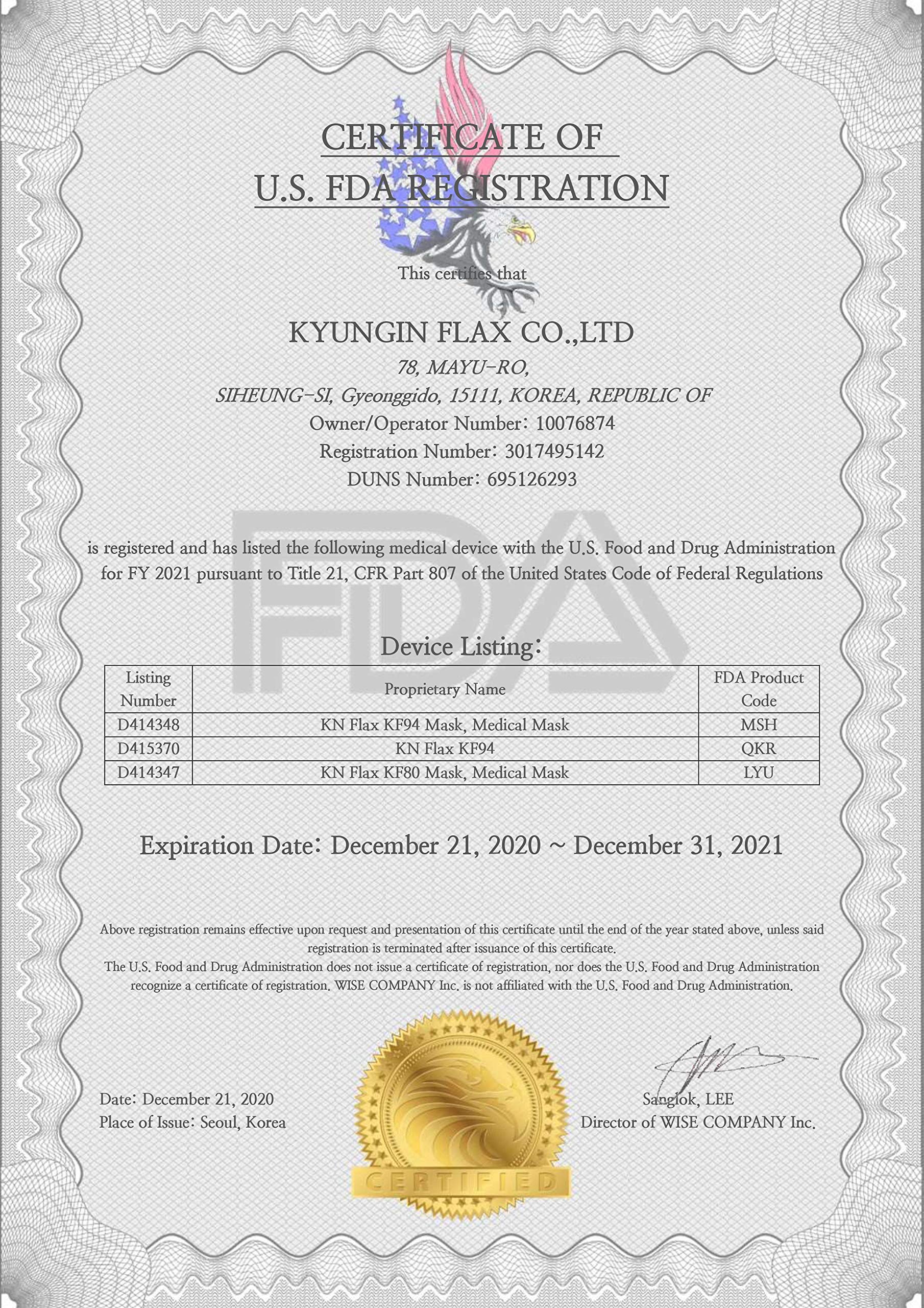 KN FLAX made-in-Korea label confirms authentic sourcing and quality