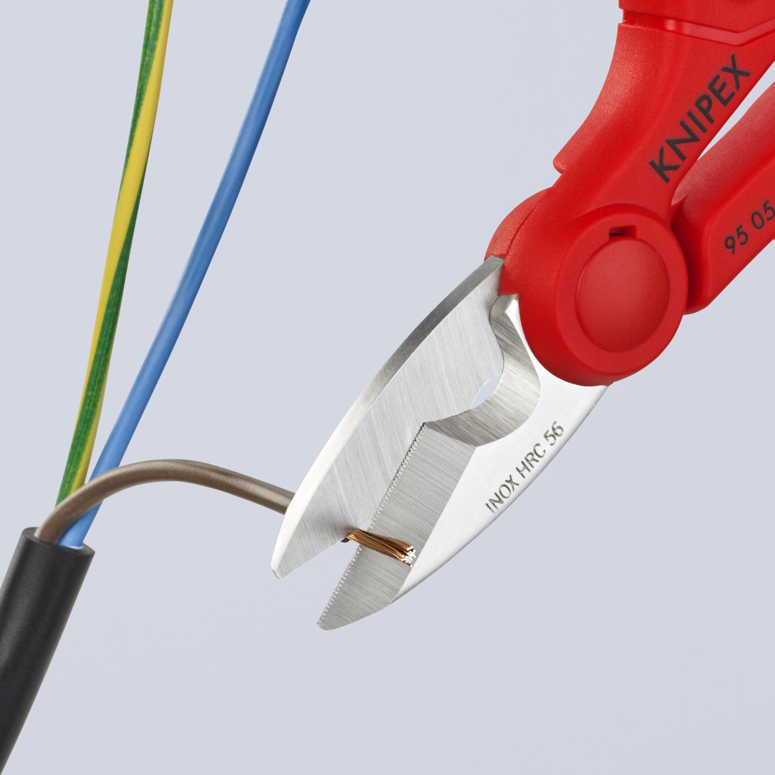 KNIPEX Electrician's Shears stainless blades resist corrosion and wear.