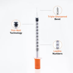 Knixxo U-100 0.5ml syringe 30G 5-16 inch for compact tasks.