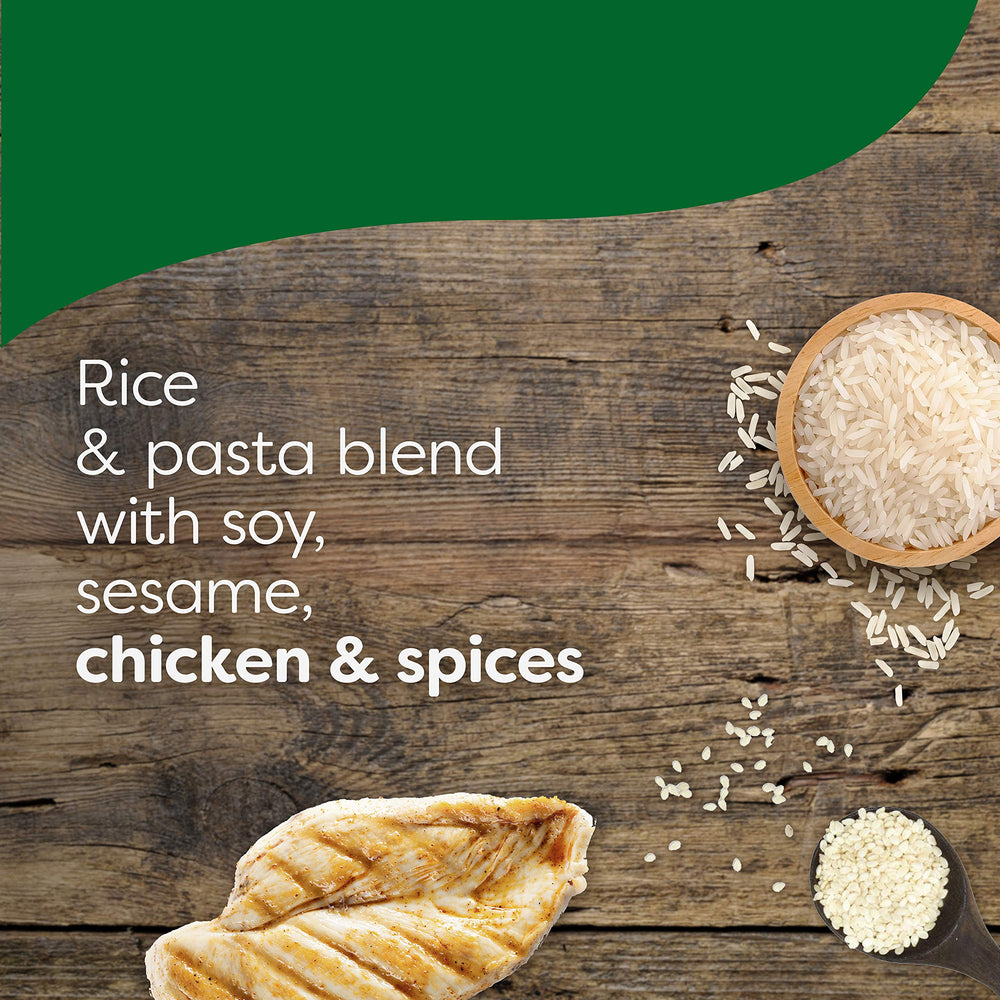 Knorr Rice Sides ingredients image emphasizes sesame and soy flavor base.
