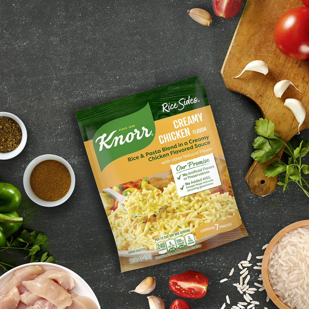 Knorr Rice Sides Creamy Chicken on the kitchen counter ready to cook.