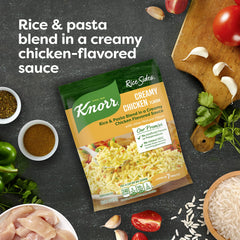 Knorr Rice Sides Creamy Chicken plated, creamy sauce ready to enjoy.