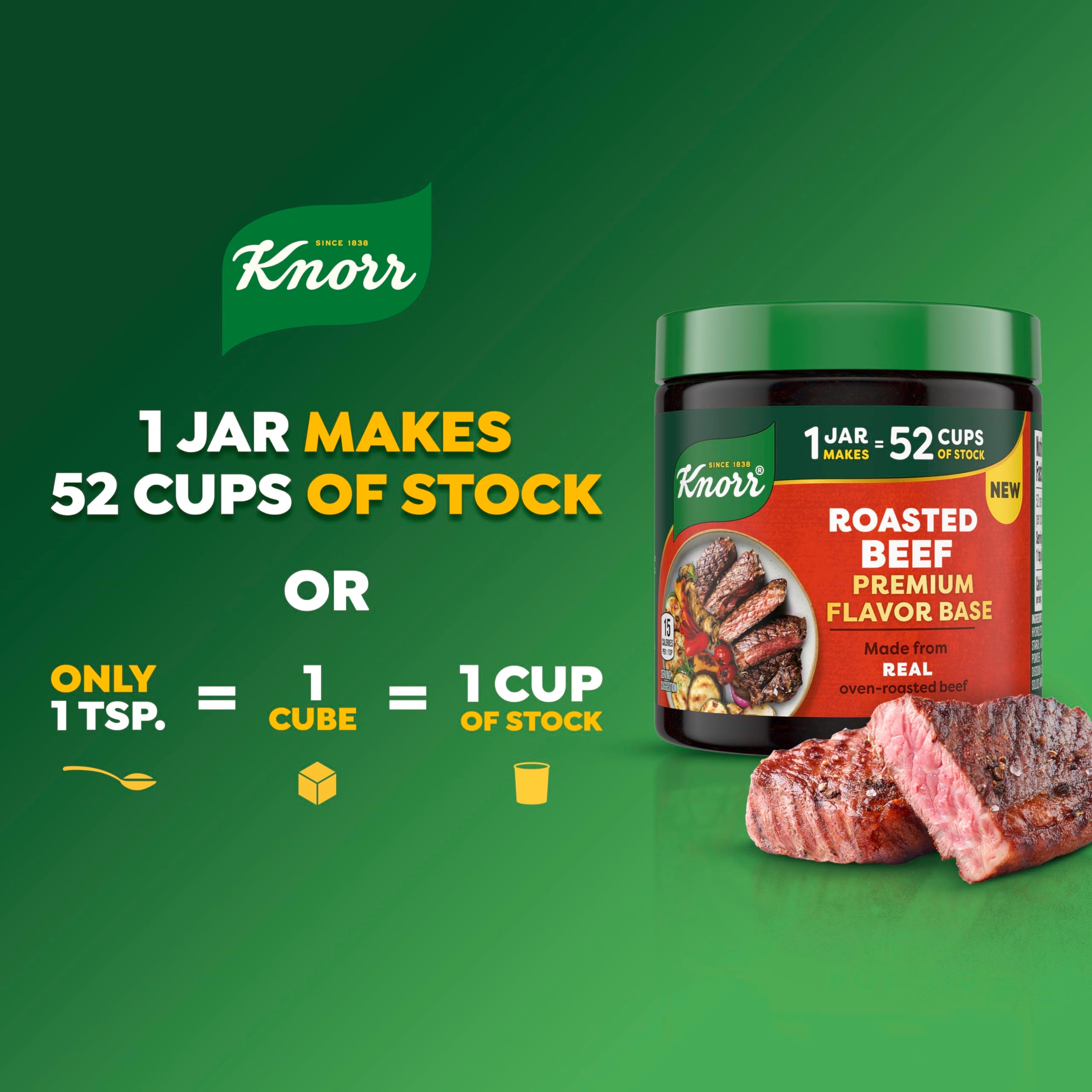 Pouring Knorr Roasted Beef Base into a pot to enrich stew