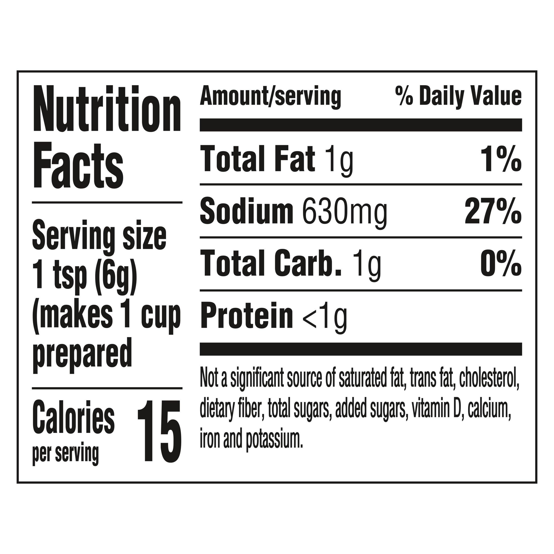 Knorr Roasted Beef Base ingredients panel highlights deep beef notes for meals