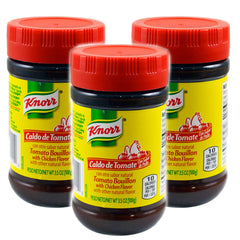 Knorr Tomato Grand Chicken broth 3-pack, front view, rich soup base