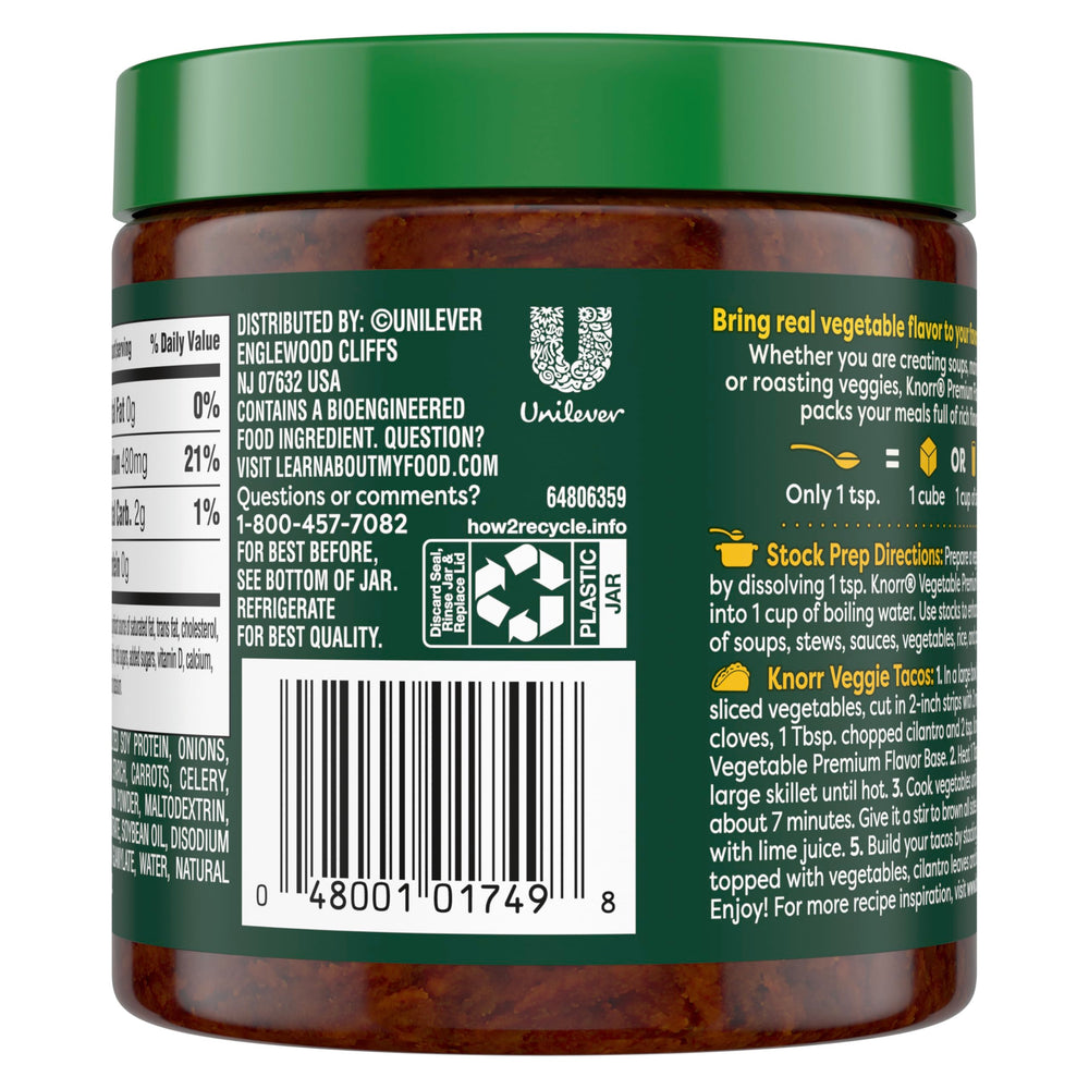 Knorr Vegetable Premium Flavor Base used to enrich soups and stews with garden depth.