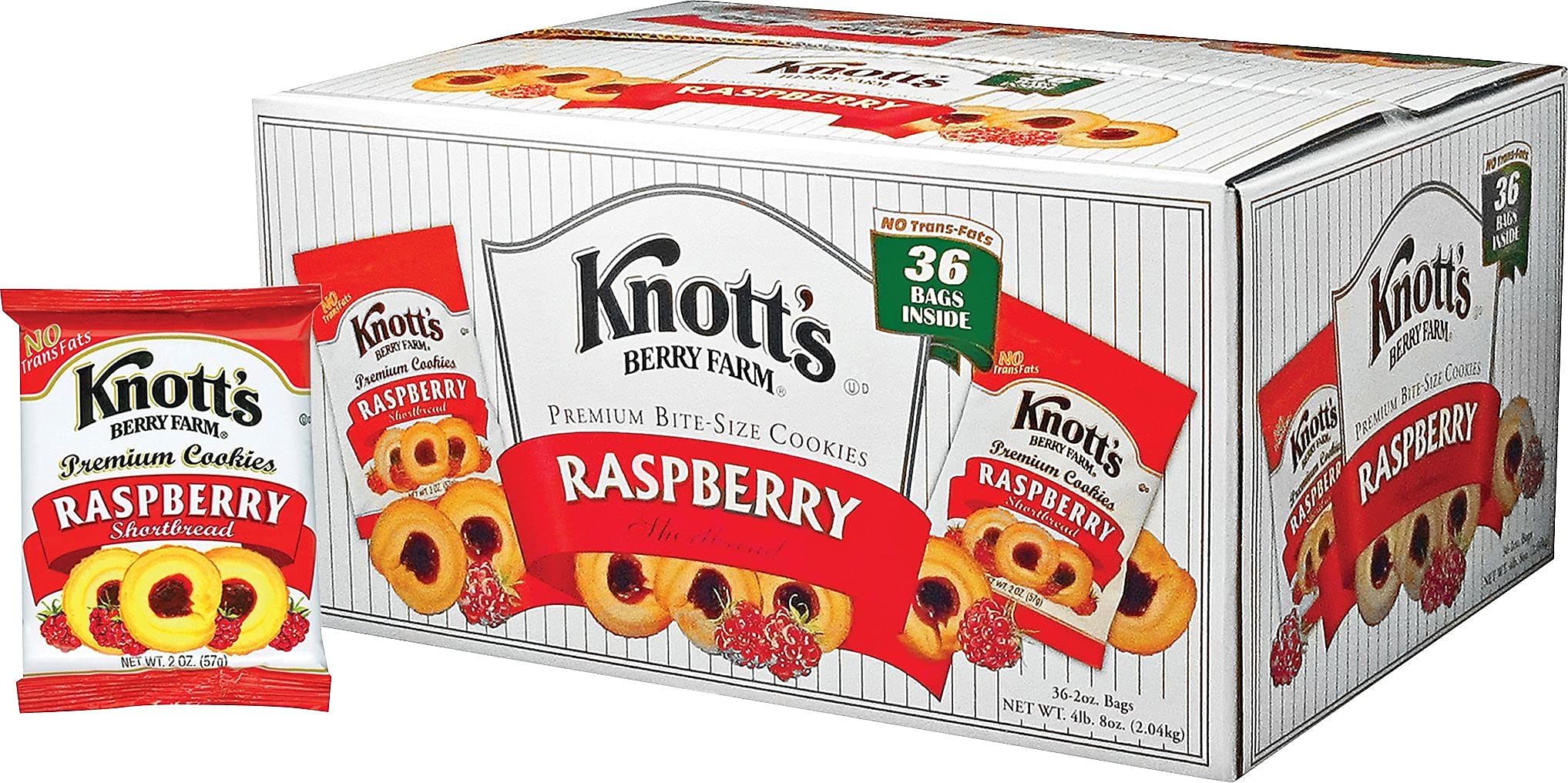Knott's Berry Farm stay-fresh packaging highlights 36-count box for convenient sharing.