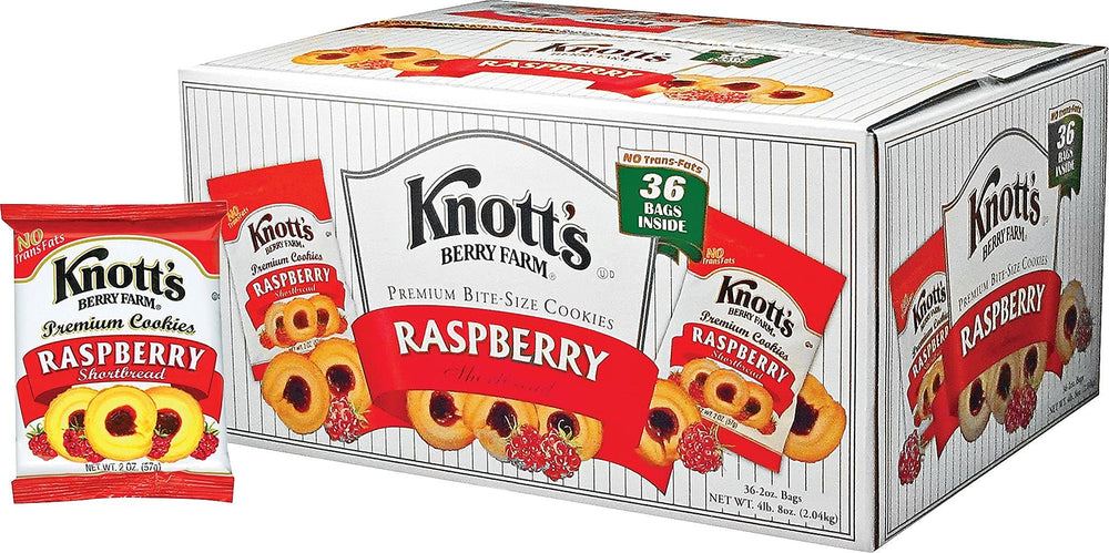 Knott's Berry Farm stay-fresh packaging highlights 36-count box for convenient sharing.